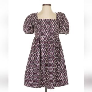 Jacquie The Label Purple Print Dress Size S Fit 4–6